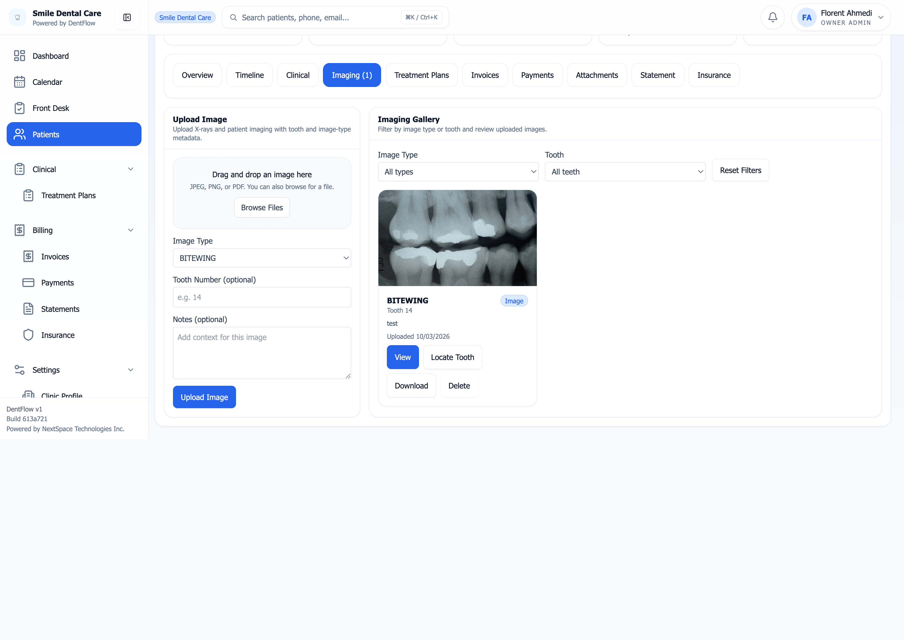 Dentivo patient imaging workspace